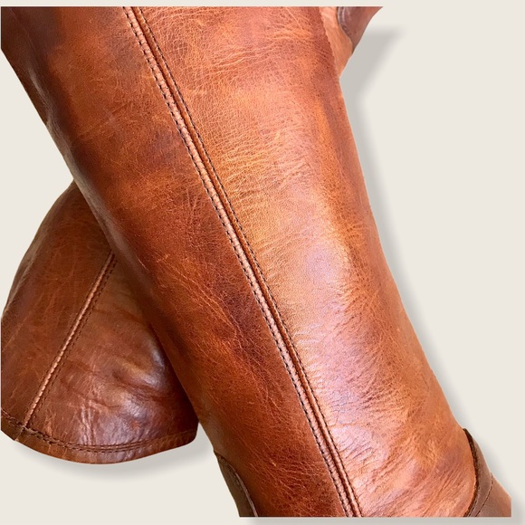Frye Melissa Button 2 Cognac Leather Tall Boots - Picture 9 of 15